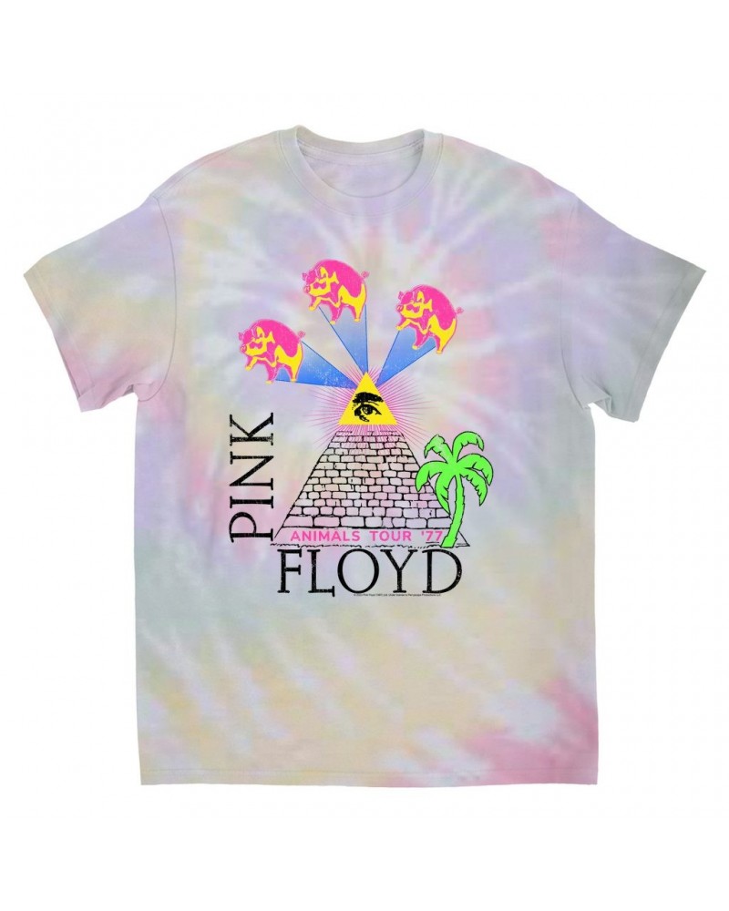 Pink Floyd T-Shirt | Neon Animals Tour '77 Design Tie Dye Shirt $9.97 Shirts