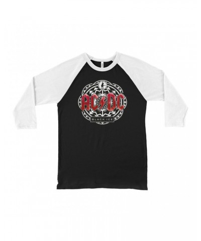 AC/DC 3/4 Sleeve Baseball Tee | Black Ice Red Design Shirt $10.48 Shirts