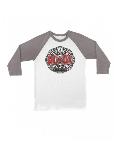 AC/DC 3/4 Sleeve Baseball Tee | Black Ice Red Design Shirt $10.48 Shirts