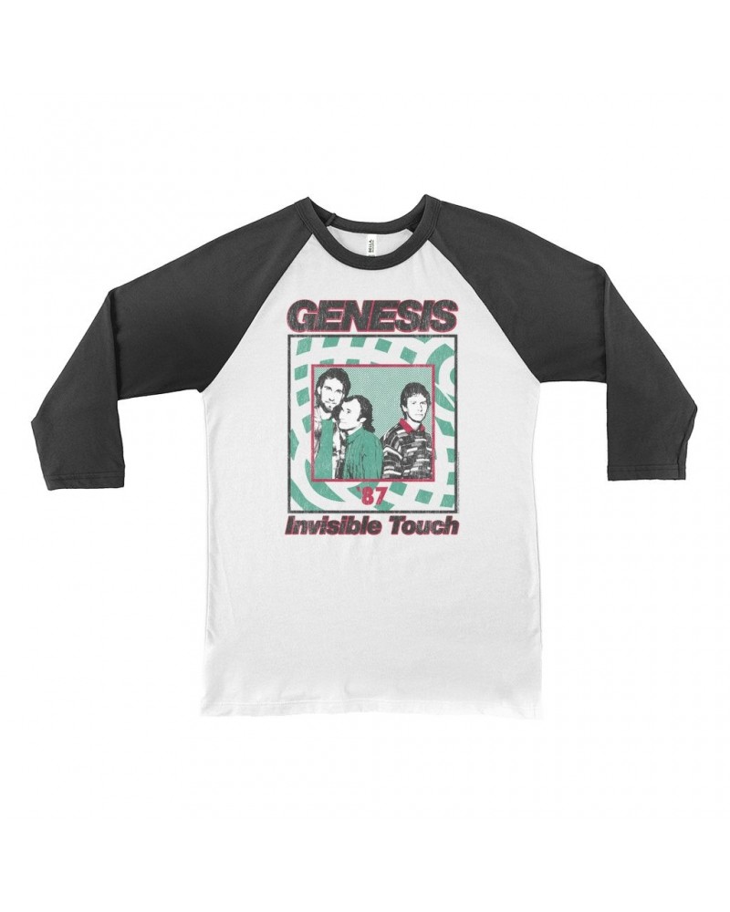 Genesis 3/4 Sleeve Baseball Tee | 1987 Invisible Touch Promo Design Shirt $14.68 Shirts