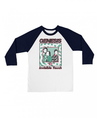 Genesis 3/4 Sleeve Baseball Tee | 1987 Invisible Touch Promo Design Shirt $14.68 Shirts