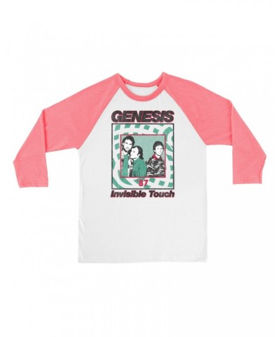 Genesis 3/4 Sleeve Baseball Tee | 1987 Invisible Touch Promo Design Shirt $14.68 Shirts