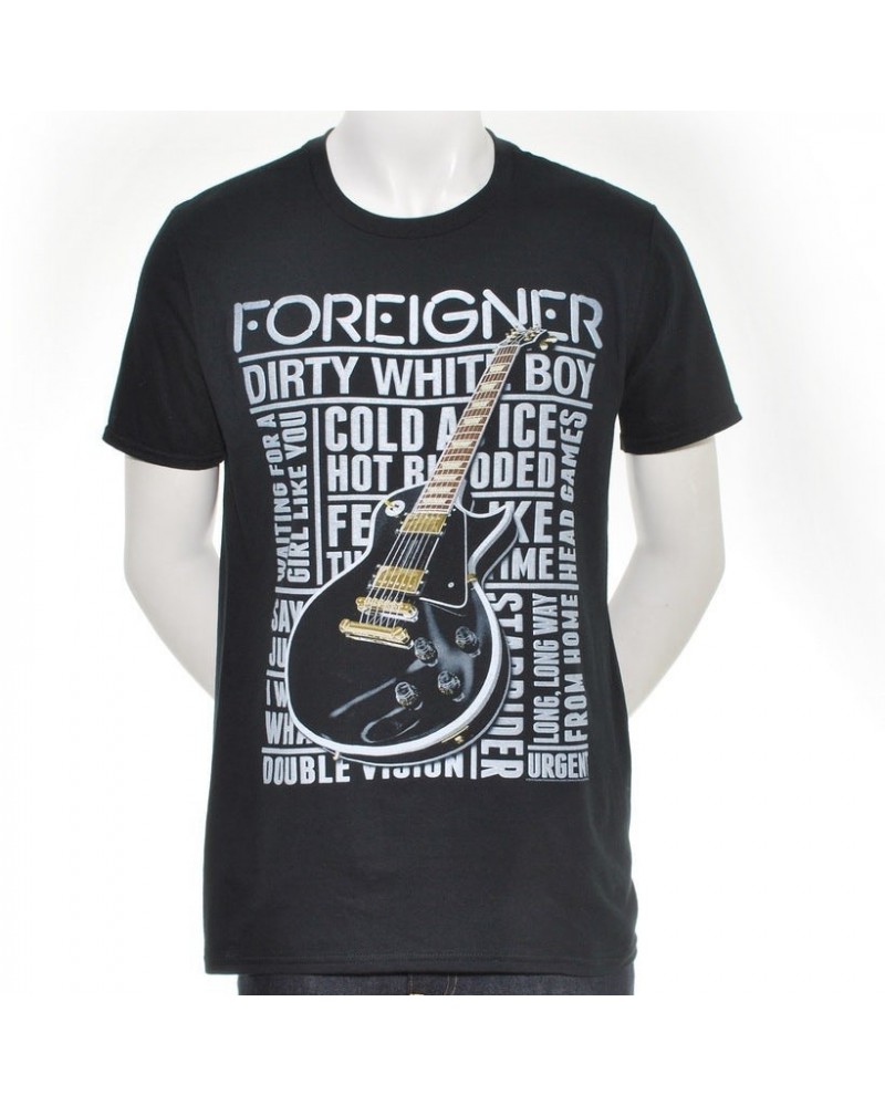 Foreigner Song Title Guitar T-Shirt $8.05 Shirts