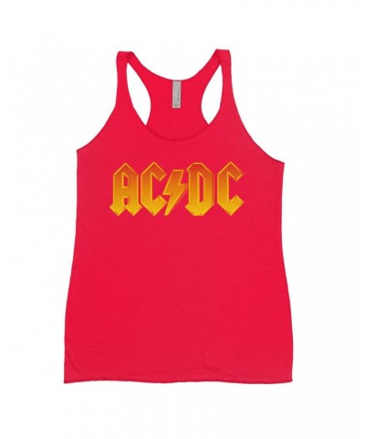 AC/DC Bold Colored Racerback Tank | Orange Yellow Gradient Logo Shirt $9.26 Shirts