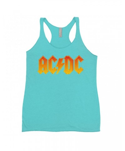 AC/DC Bold Colored Racerback Tank | Orange Yellow Gradient Logo Shirt $9.26 Shirts