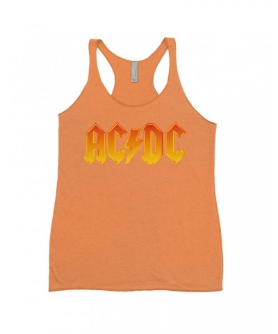 AC/DC Bold Colored Racerback Tank | Orange Yellow Gradient Logo Shirt $9.26 Shirts