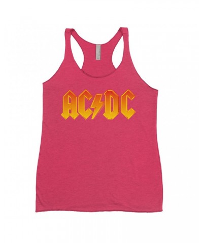 AC/DC Bold Colored Racerback Tank | Orange Yellow Gradient Logo Shirt $9.26 Shirts