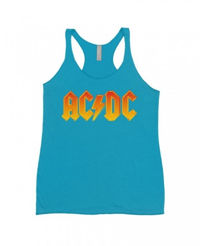 AC/DC Bold Colored Racerback Tank | Orange Yellow Gradient Logo Shirt $9.26 Shirts