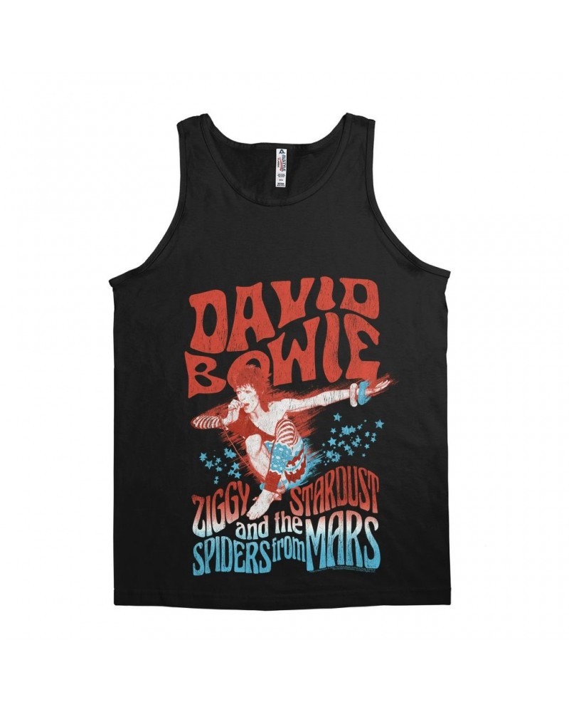 David Bowie Unisex Tank Top | Red White Blue Ziggy Stardust And The Spiders From Mars Shirt $11.23 Shirts