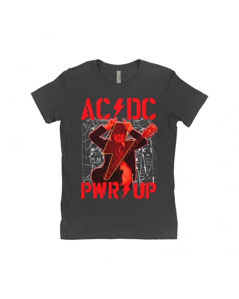 AC/DC Ladies' Boyfriend T-Shirt | PWR Up Album Art With Angus Young Shirt $10.48 Shirts