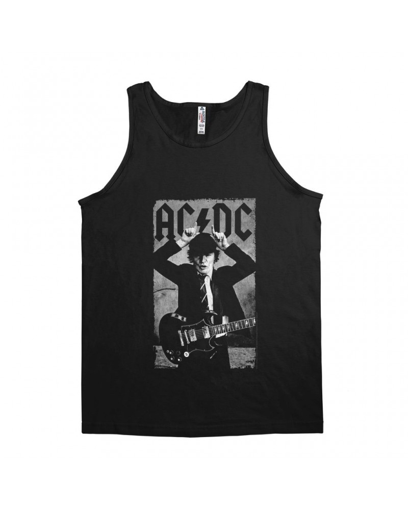 AC/DC Unisex Tank Top | Angus Young Distress Photo Design Shirt $8.48 Shirts