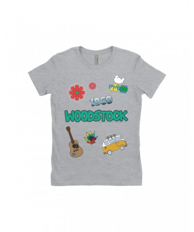 Woodstock Ladies' Boyfriend T-Shirt | Patches Design Shirt $8.98 Shirts