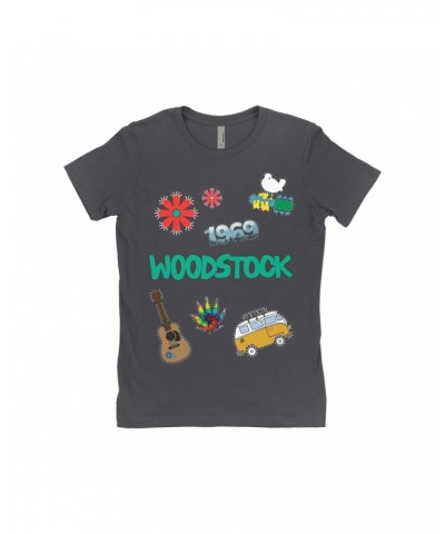 Woodstock Ladies' Boyfriend T-Shirt | Patches Design Shirt $8.98 Shirts