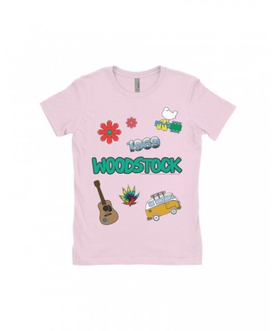 Woodstock Ladies' Boyfriend T-Shirt | Patches Design Shirt $8.98 Shirts