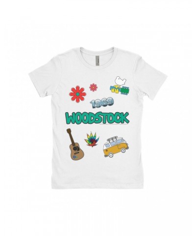 Woodstock Ladies' Boyfriend T-Shirt | Patches Design Shirt $8.98 Shirts