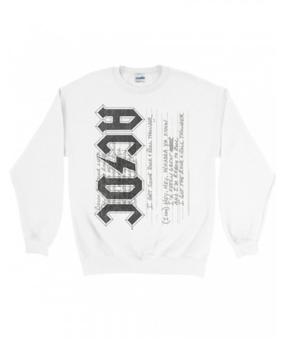 AC/DC Sweatshirt | Rock N' Roll Thunder Lyrics Image Sweatshirt $10.49 Sweatshirts