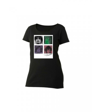 Syd Barrett Women's Four Shades Polaroid Scoop Neck Black T-Shirt $14.70 Shirts