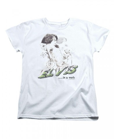 Elvis Presley Women's Shirt | ELVIS IS A VERB Ladies Tee $5.61 Shirts