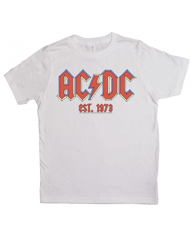 AC/DC Kids T-Shirt | Est. 1973 Pastel Logo Kids Shirt $8.95 Kids