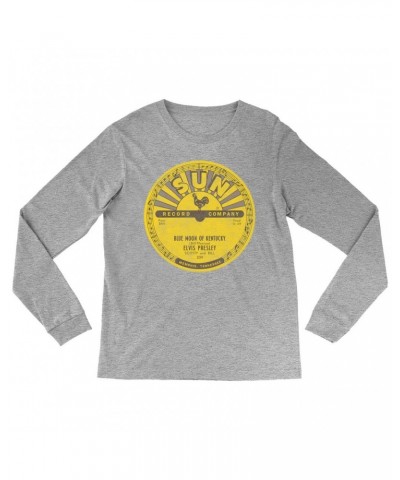 Elvis Presley Long Sleeve Shirt | Blue Moon Of Kentucky Record Label Distressed Shirt $12.58 Shirts