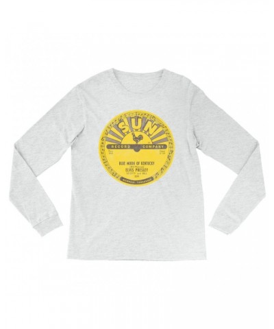 Elvis Presley Long Sleeve Shirt | Blue Moon Of Kentucky Record Label Distressed Shirt $12.58 Shirts