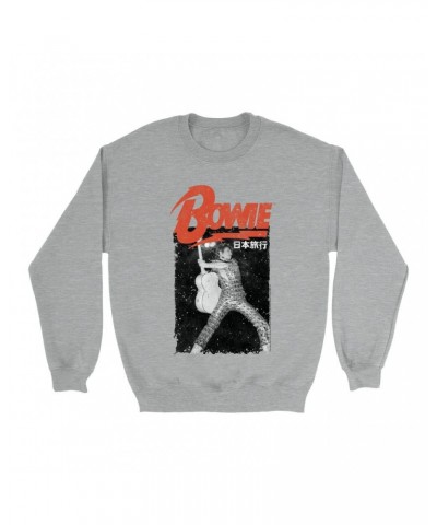 David Bowie Sweatshirt | Asia Concert Promotion Distressed Sweatshirt $10.49 Sweatshirts