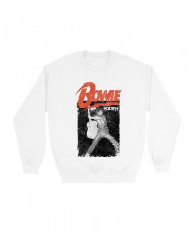 David Bowie Sweatshirt | Asia Concert Promotion Distressed Sweatshirt $10.49 Sweatshirts