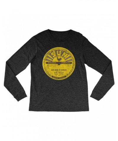 Elvis Presley Long Sleeve Shirt | Blue Moon Of Kentucky Record Label Distressed Shirt $12.58 Shirts