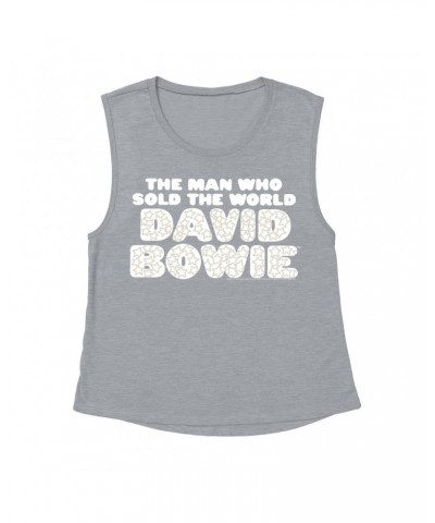 David Bowie Ladies' Muscle Tank Top | The Man Who Sold The World Large Logo Shirt $9.89 Shirts