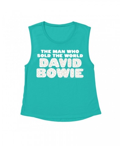 David Bowie Ladies' Muscle Tank Top | The Man Who Sold The World Large Logo Shirt $9.89 Shirts