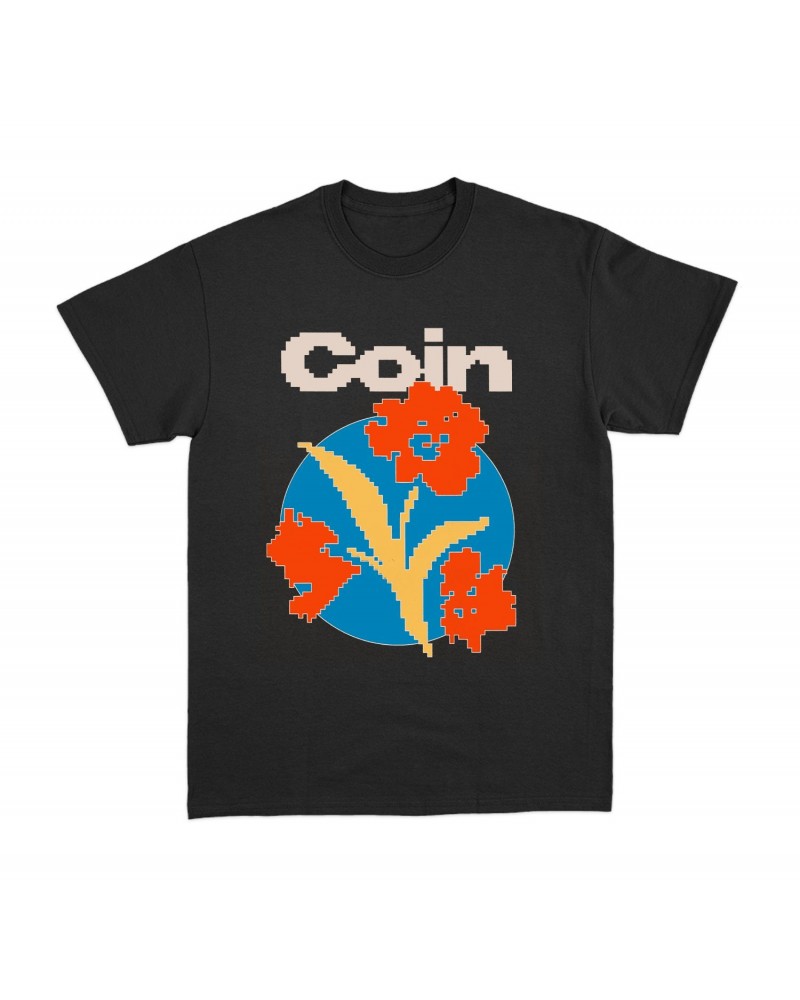 COIN Pixel Flower Black T-Shirt $12.00 Shirts