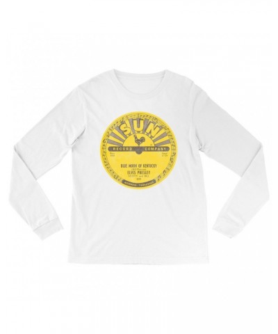 Elvis Presley Long Sleeve Shirt | Blue Moon Of Kentucky Record Label Distressed Shirt $12.58 Shirts