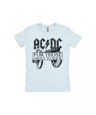 AC/DC Ladies' Boyfriend T-Shirt | For Those About To Rock Black Cannon Image Distressed Shirt $9.98 Shirts