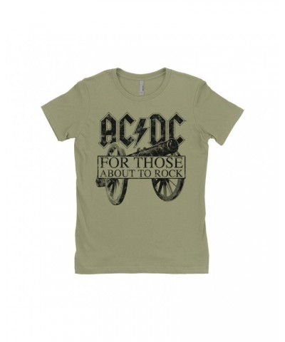 AC/DC Ladies' Boyfriend T-Shirt | For Those About To Rock Black Cannon Image Distressed Shirt $9.98 Shirts