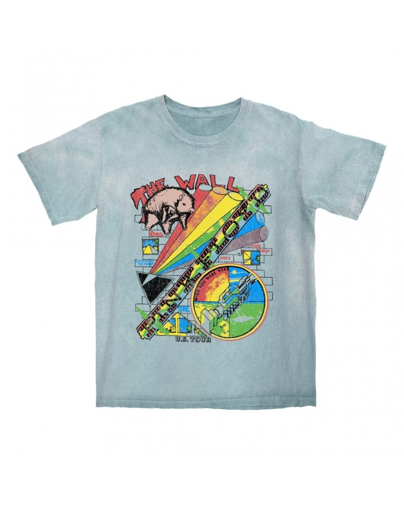 Pink Floyd T-shirt | The Wall U.S. Tour Sketch Distressed Color Blast Shirt $10.18 Shirts