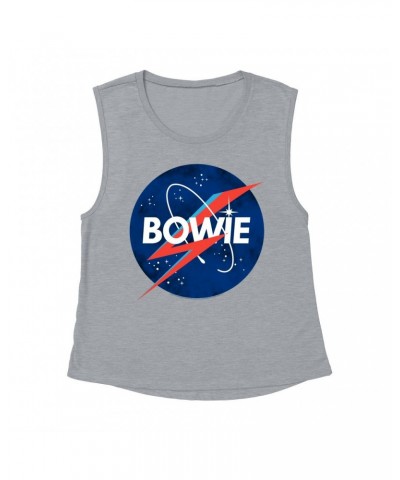 David Bowie Ladies' Muscle Tank Top | Bowie NASA Inspiration Shirt $13.84 Shirts