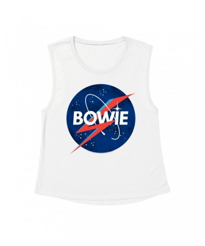 David Bowie Ladies' Muscle Tank Top | Bowie NASA Inspiration Shirt $13.84 Shirts