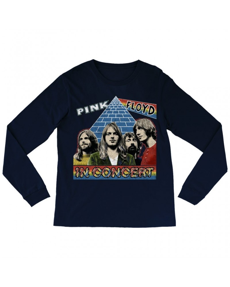 Pink Floyd Long Sleeve Shirt | Dark Side Of The Moon In Concert Distressed Shirt $13.78 Shirts