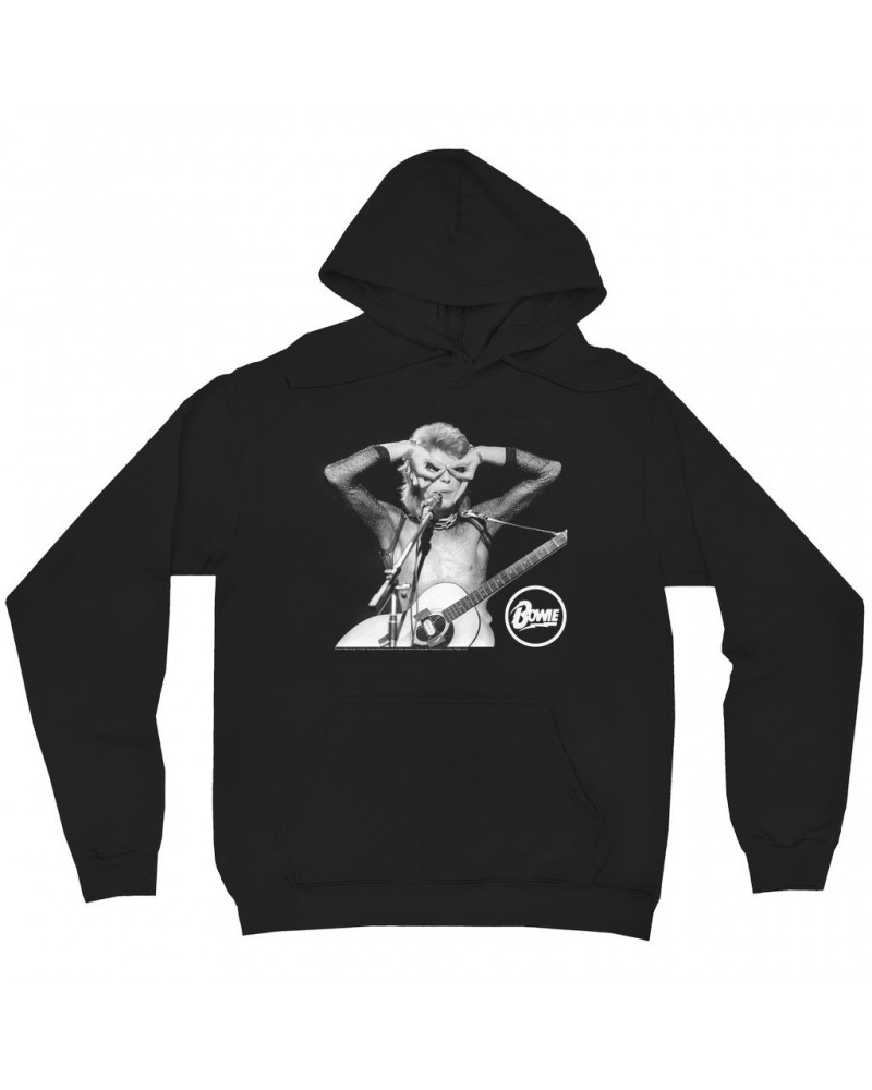 David Bowie Hoodie | Hand Glasses In Concert Hoodie $15.58 Sweatshirts