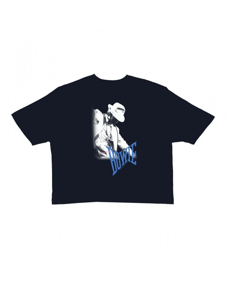 David Bowie Ladies' Crop Tee | Bowie 1983 Concert Stage Silhouette Crop T-shirt $9.16 Shirts