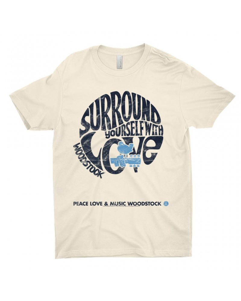 Woodstock T-Shirt | Surround Yourself With Love Distressed Shirt $10.23 Shirts