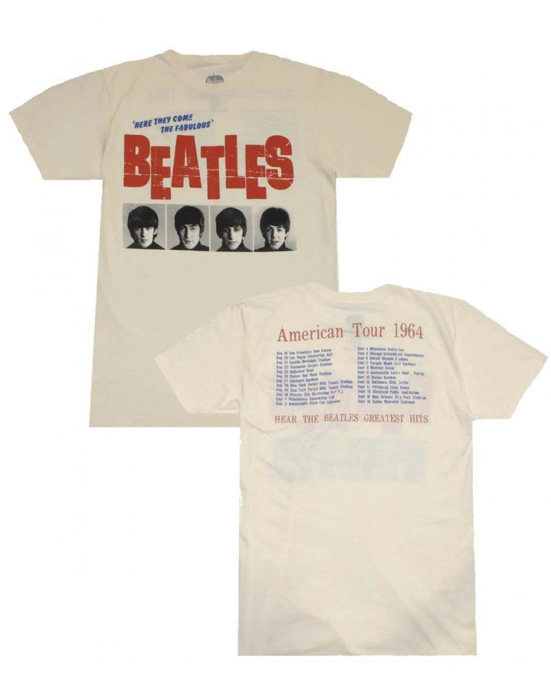 The Beatles T Shirt | Beatles American Tour 64 Cream T-Shirt $6.18 Shirts