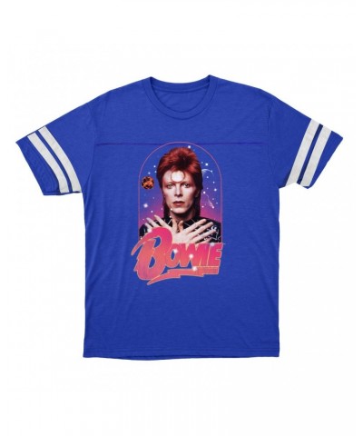 David Bowie T-Shirt | Orbit Design Distressed Football Shirt $9.89 Shirts