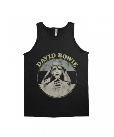 David Bowie Unisex Tank Top | Pastel Bowie Sphinx Image Distressed Shirt $10.73 Shirts