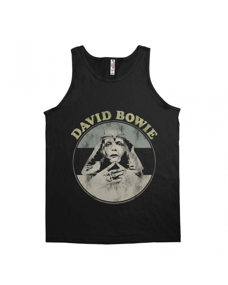 David Bowie Unisex Tank Top | Pastel Bowie Sphinx Image Distressed Shirt $10.73 Shirts