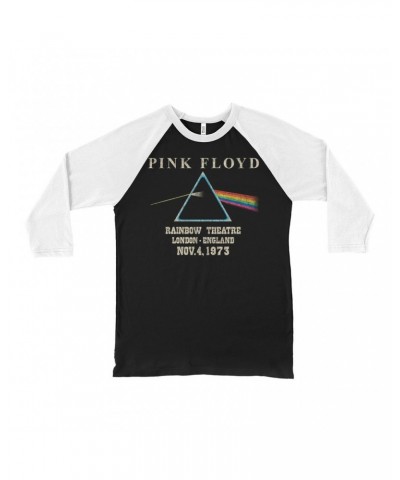 Pink Floyd 3/4 Sleeve Baseball Tee | Rainbow Theatre 1973 Distressed Shirt $11.08 Shirts