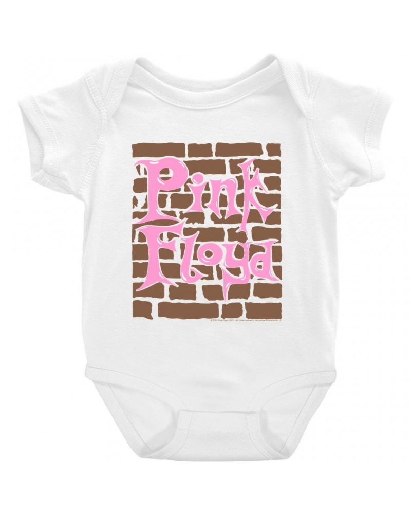 Pink Floyd Baby Short Sleeve Bodysuit | Retro The Wall Bodysuit $7.18 Kids