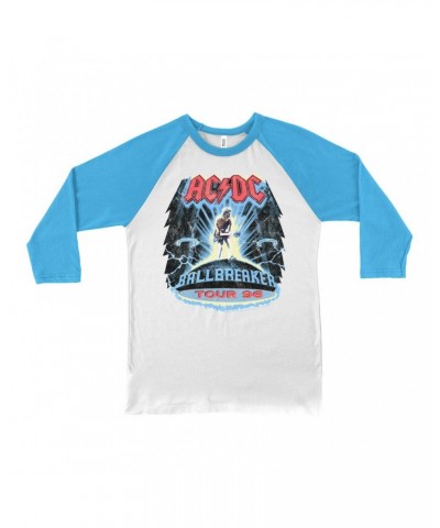 AC/DC 3/4 Sleeve Baseball Tee | Ballbreaker Tour '96 Distressed Shirt $13.78 Shirts