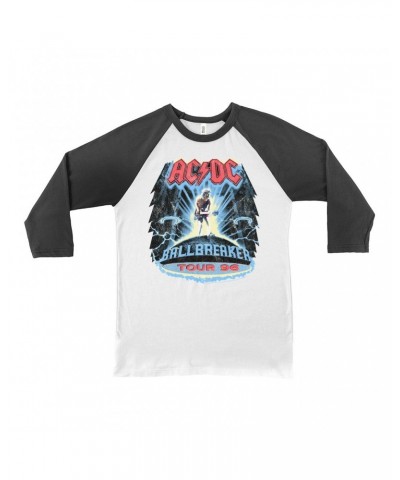 AC/DC 3/4 Sleeve Baseball Tee | Ballbreaker Tour '96 Distressed Shirt $13.78 Shirts