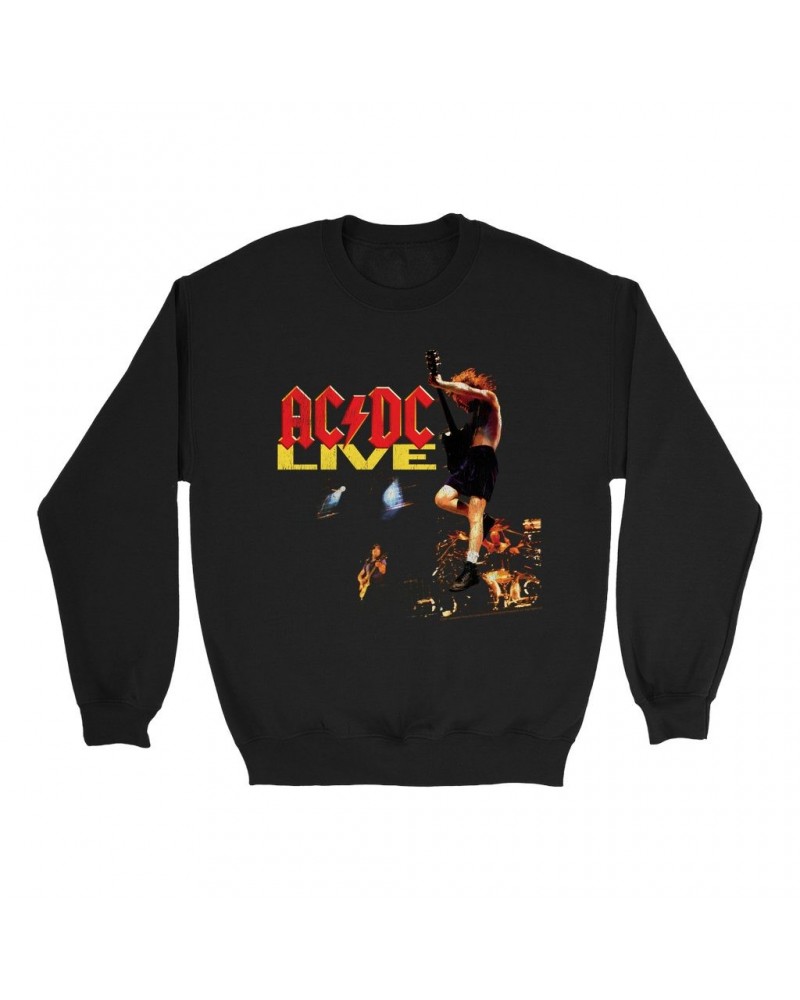 AC/DC Sweatshirt | Live On Stage Design Distressed Sweatshirt $16.78 Sweatshirts